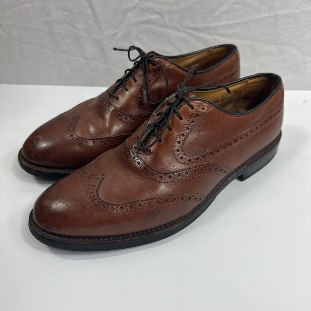 ALLEN EDMONDS Birmingham‎ Mens 10D Dress Shoes Brown Wingtip Leather Oxford